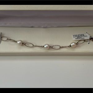 7in Sterling Silver Pearl Bracelet